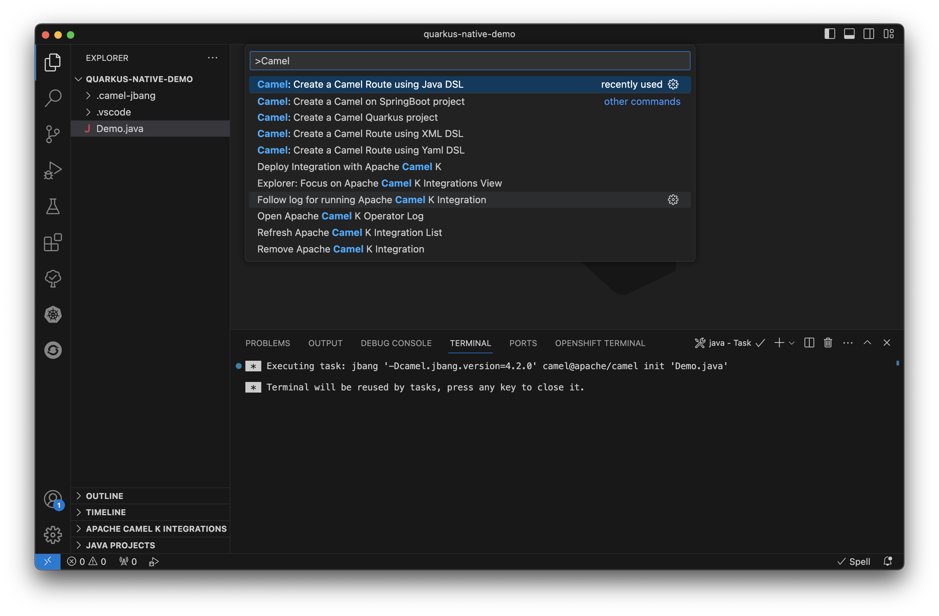 Create a Camel Route using Java DSL